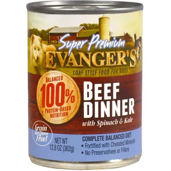 12/12.5 oz. Evanger's Super Premium Beef Dinner For Dogs - Food